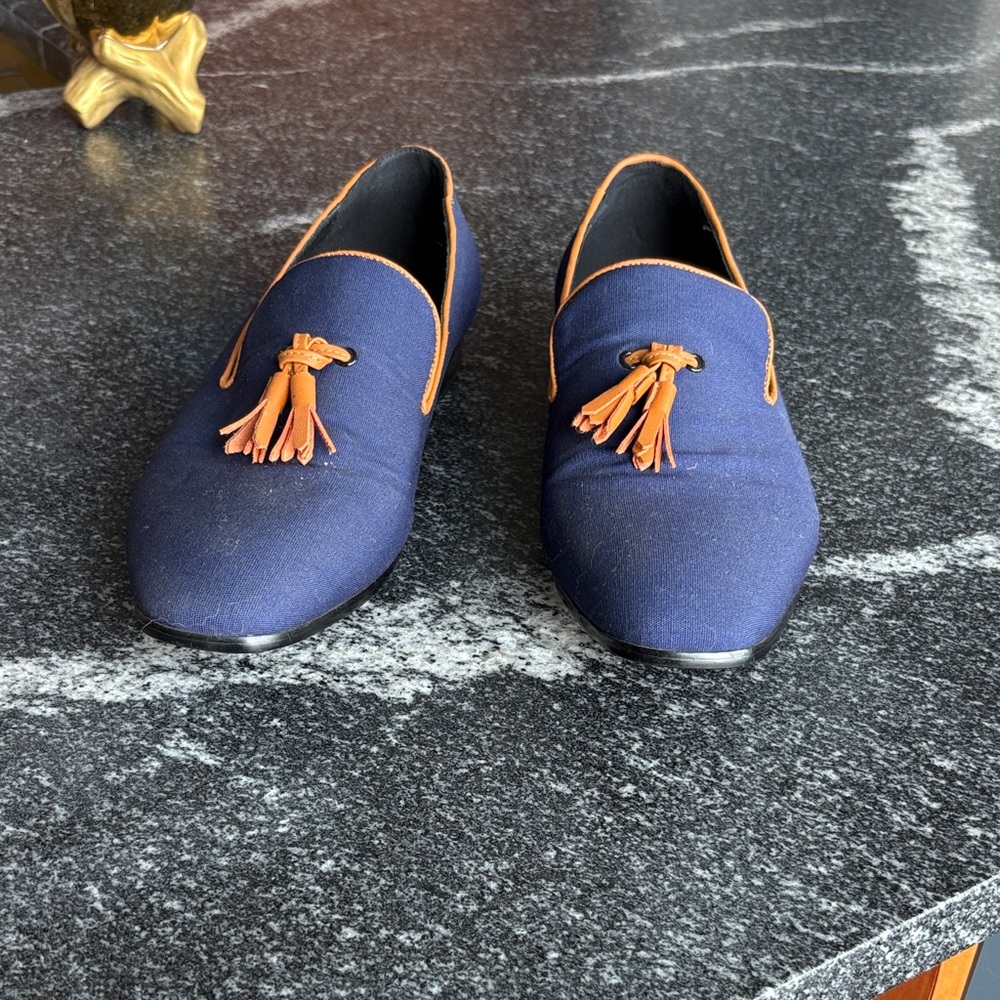 Stylish Navy and Tan Men's Loafers